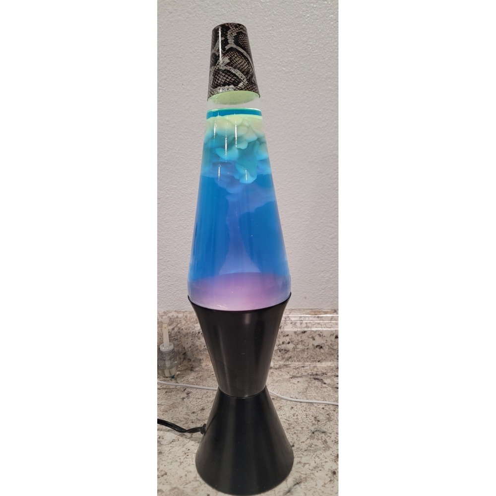 vintage lava lamp 90s Midnight black water Large 17in top cap not original